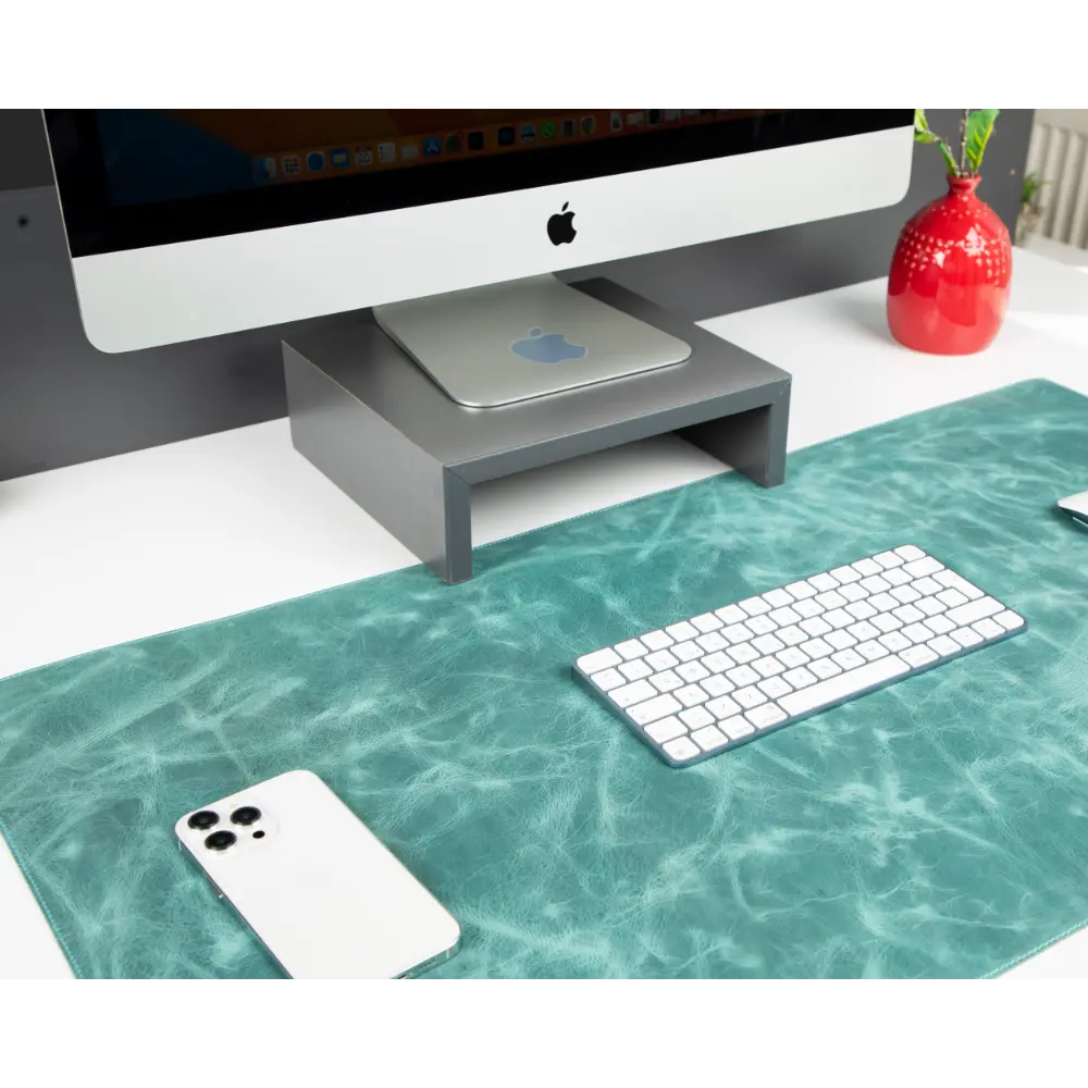 Schreibtischunterlage aus echtem Leder, 37 x 80