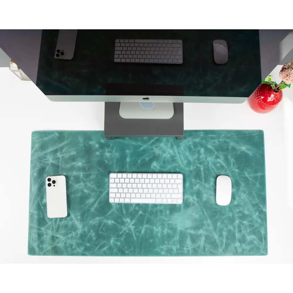 Schreibtischunterlage aus echtem Leder, 37 x 80