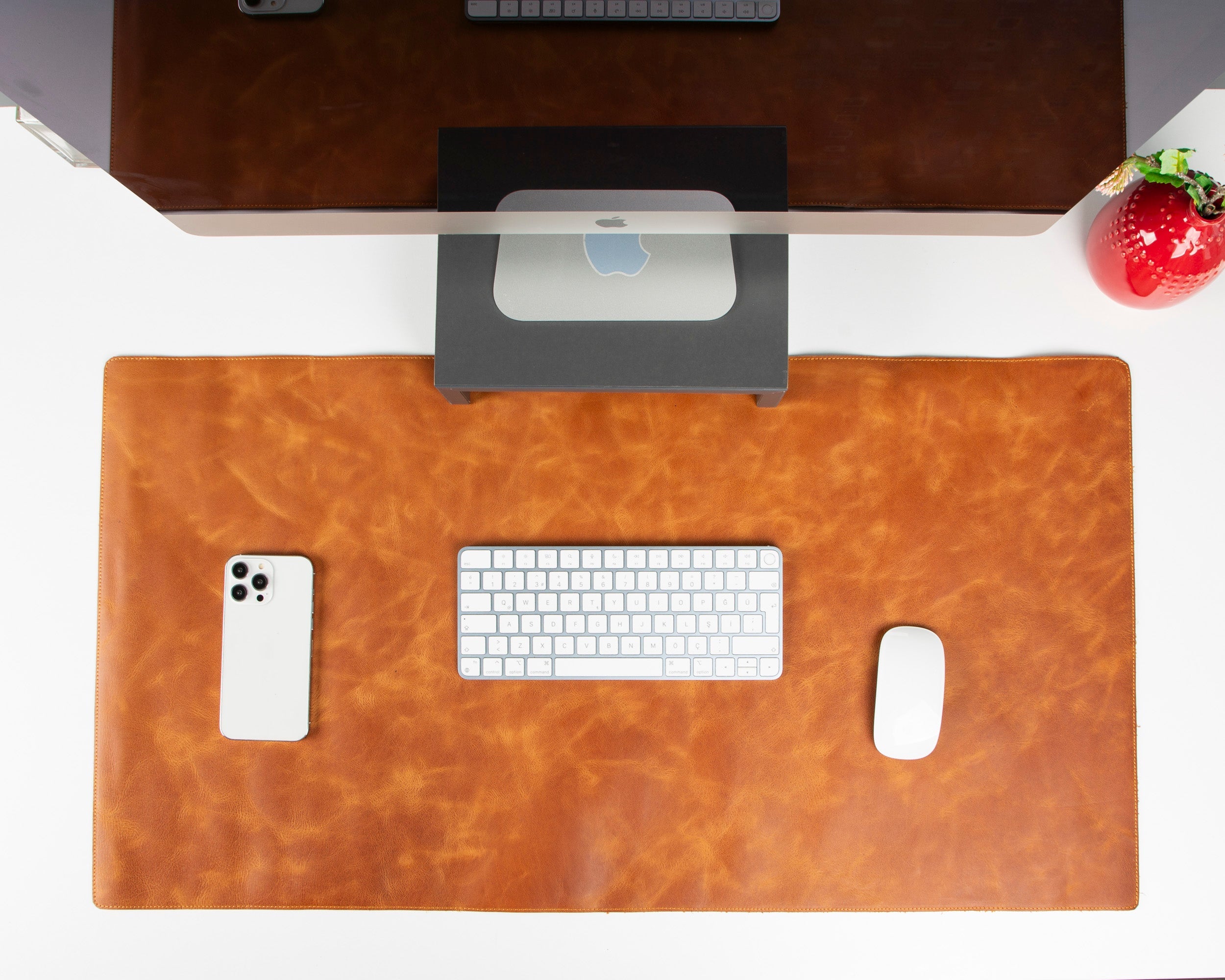 Anpassbare Schreibtischunterlage aus echtem Leder