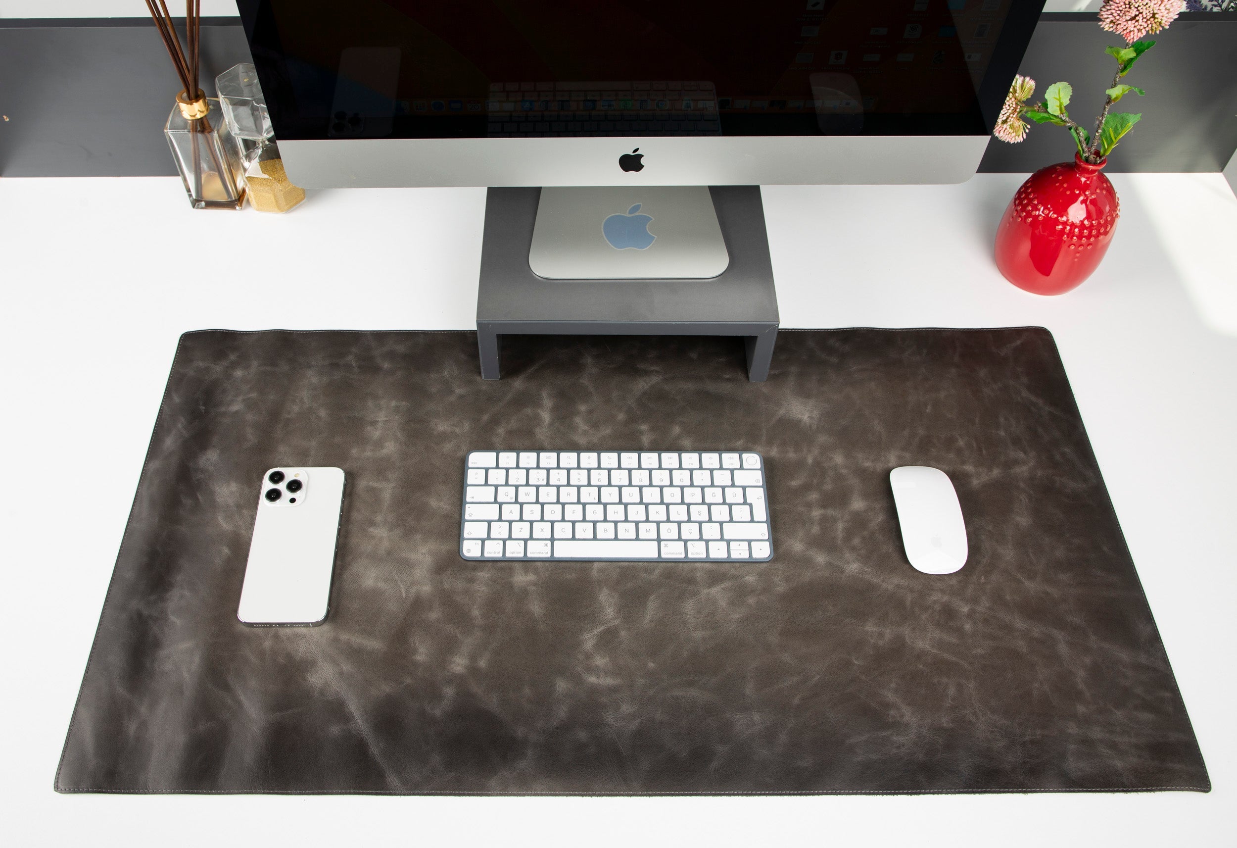 Genuine Leather Desk Mat 37x80