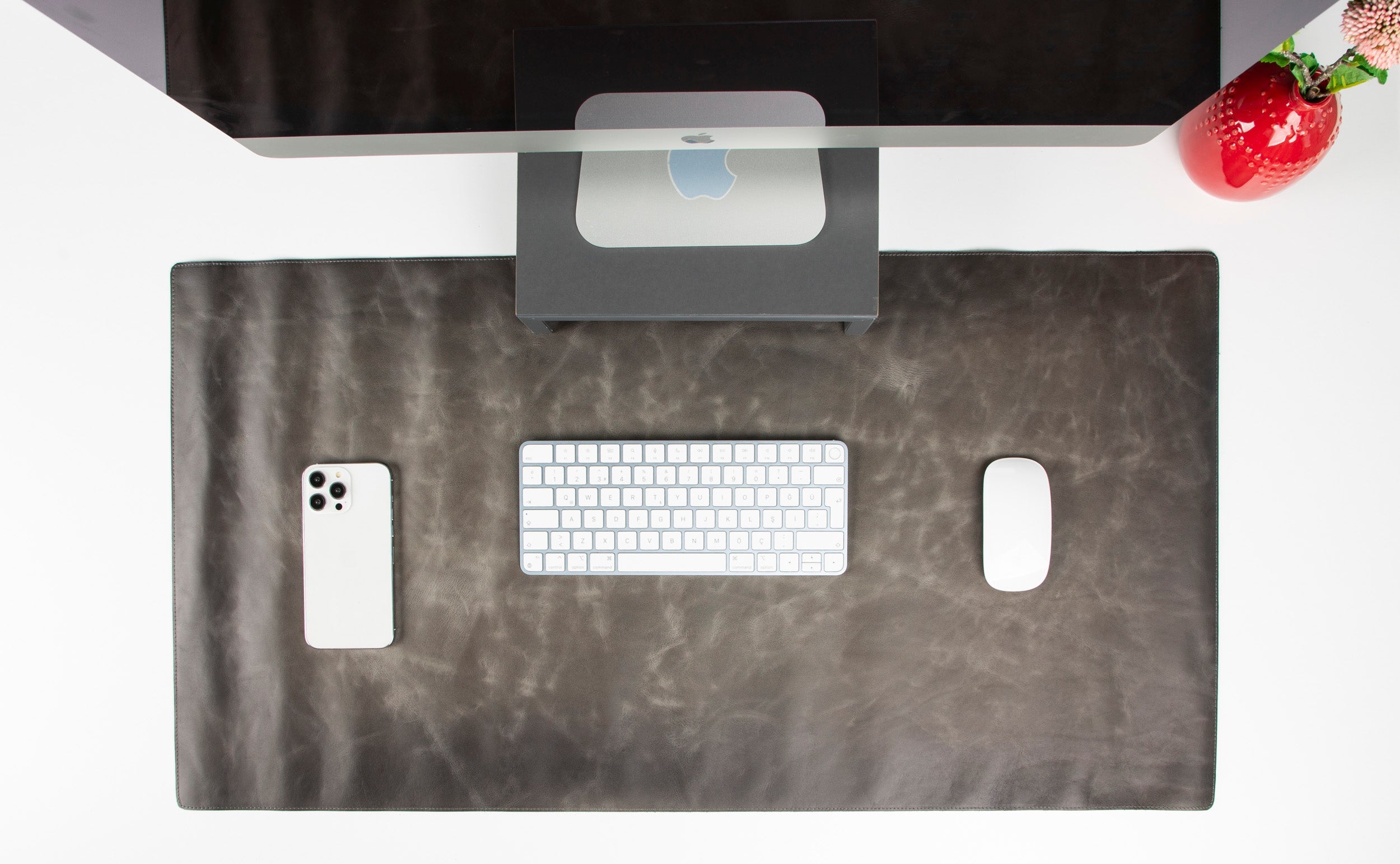 Schreibtischunterlage aus echtem Leder, 37 x 80