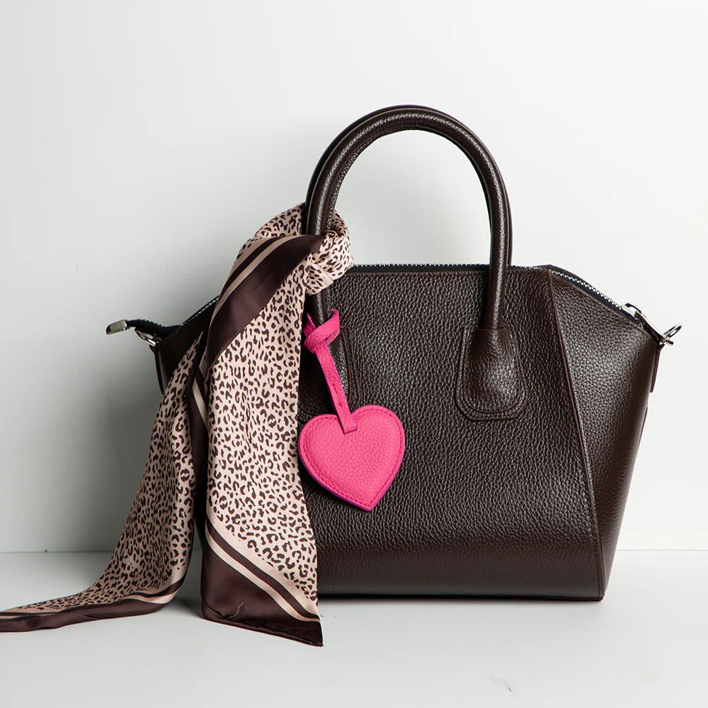 Heart Leather Bag Charm