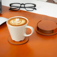 Divine Cup Leather Coaster Set