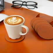 Divine Cup Leather Coaster Set