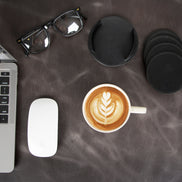 Divine Cup Leather Coaster Set