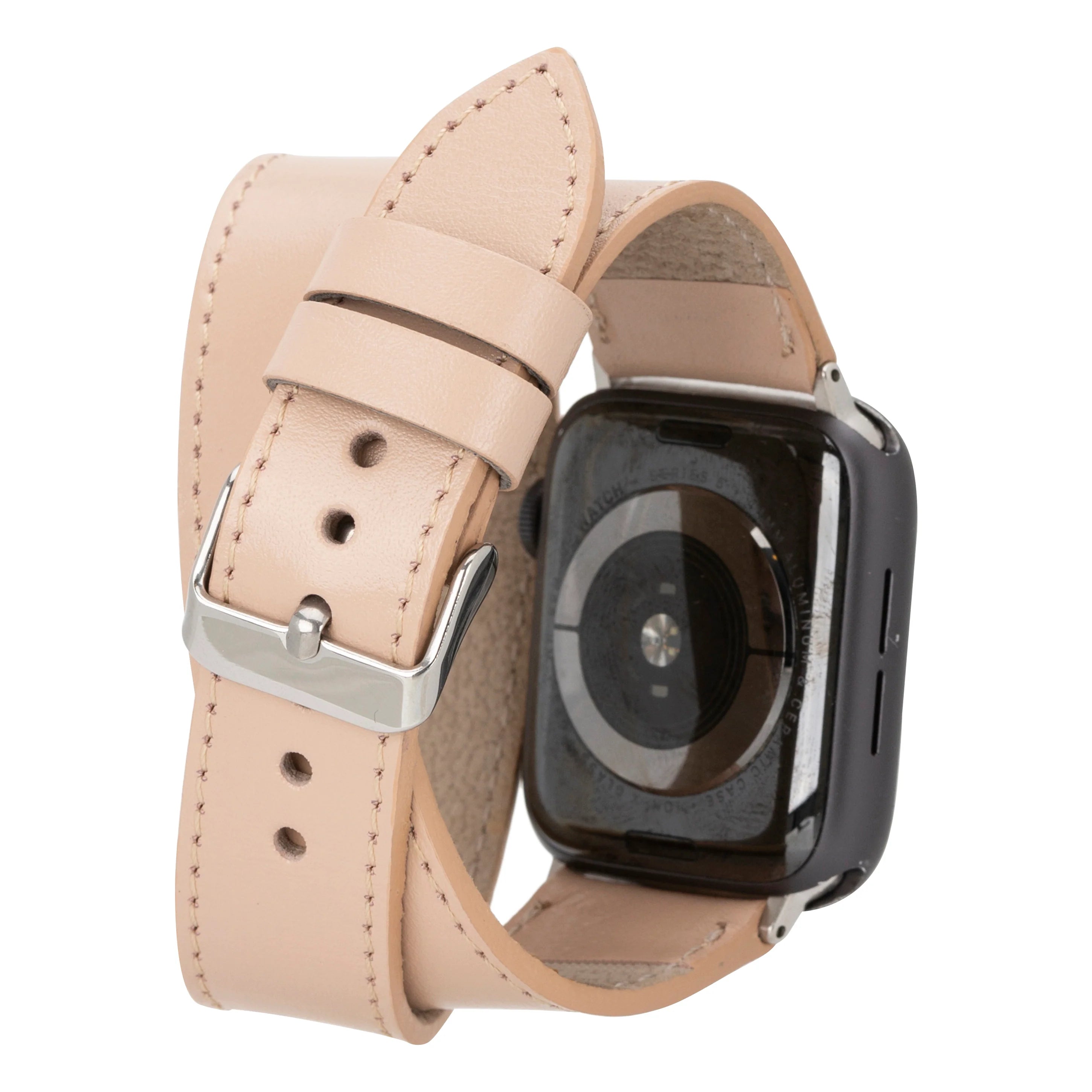 Leather Apple Watch Bands - DT Double Tour Style CP04 Fuşya