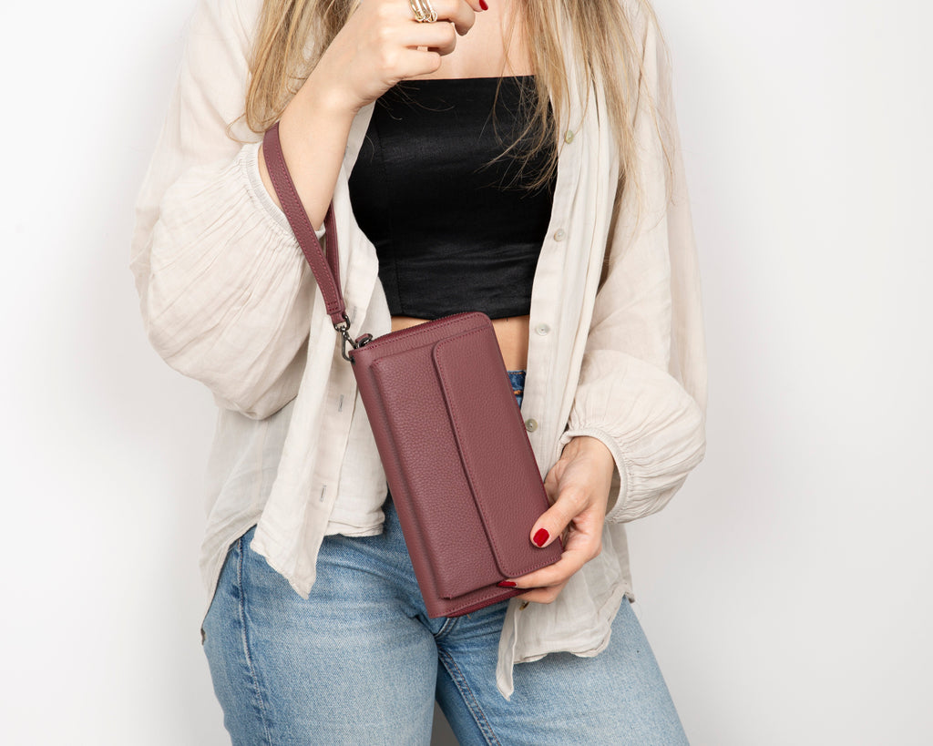 Aristo Genuine Leather Clutch Bag - Minimalist Wristlet Wallet & Pouch Bag