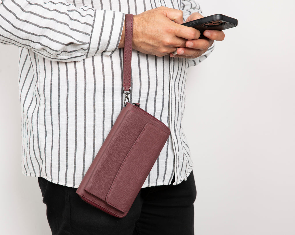 Aristo Genuine Leather Clutch Bag - Minimalist Wristlet Wallet & Pouch Bag