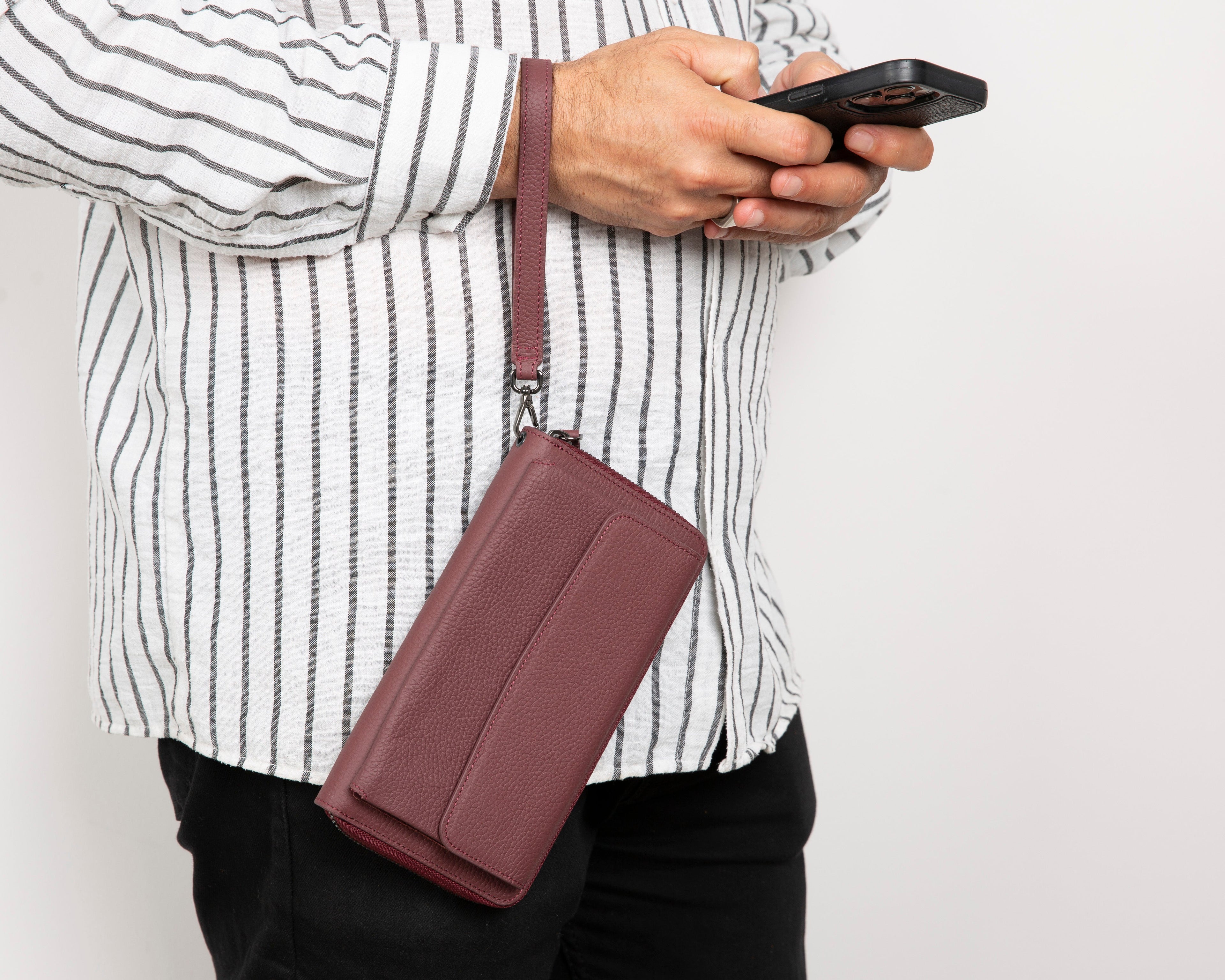 Aristo Genuine Leather Clutch Bag - Minimalist Wristlet Wallet & Pouch Bag