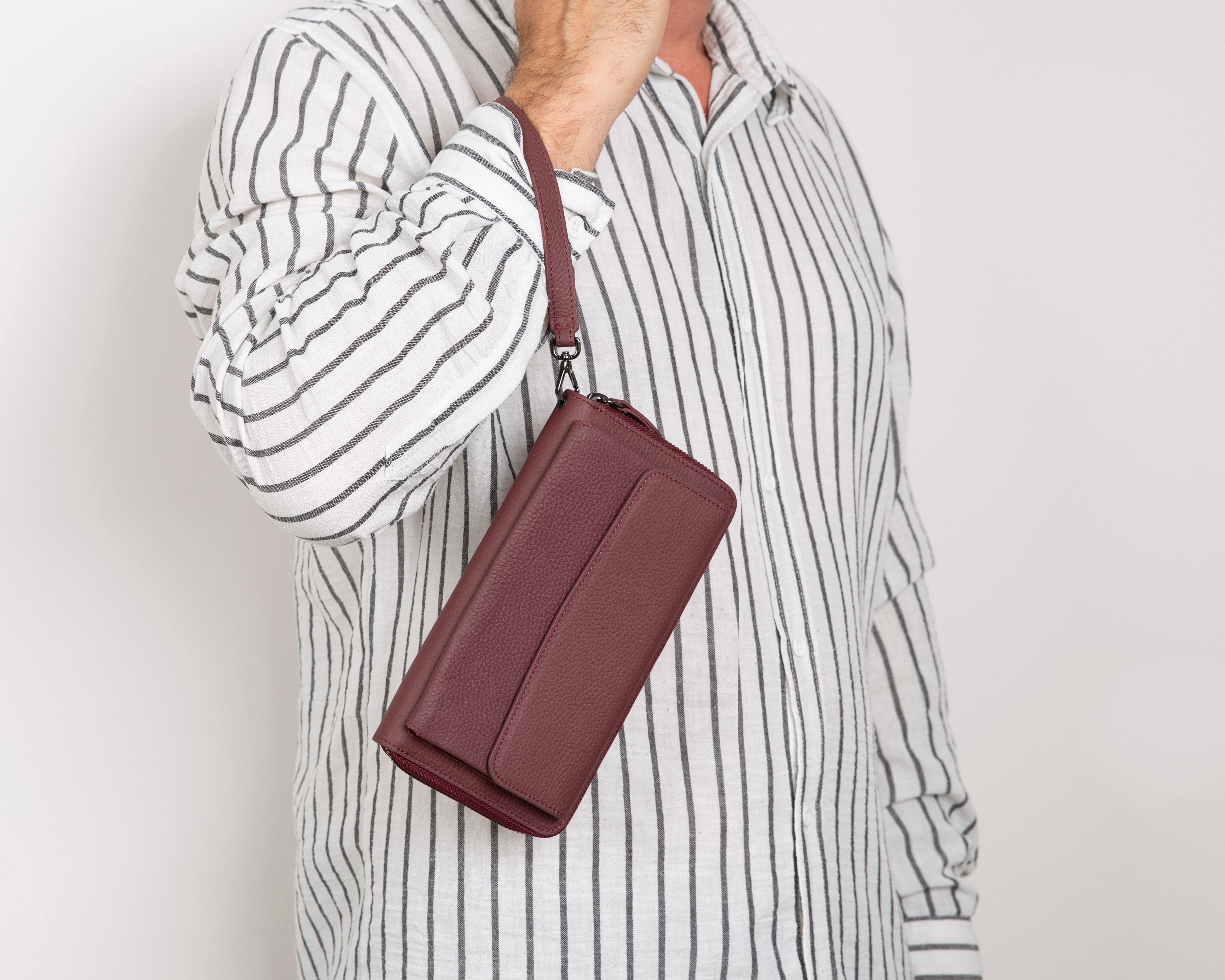 Aristo Genuine Leather Clutch Bag - Minimalist Wristlet Wallet & Pouch Bag