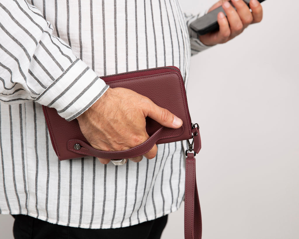 Aristo Genuine Leather Clutch Bag - Minimalist Wristlet Wallet & Pouch Bag