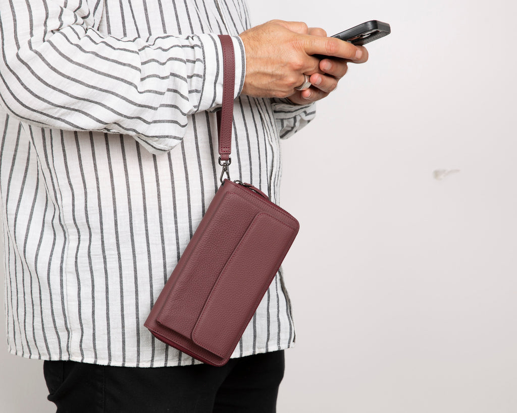 Aristo Genuine Leather Clutch Bag - Minimalist Wristlet Wallet & Pouch Bag