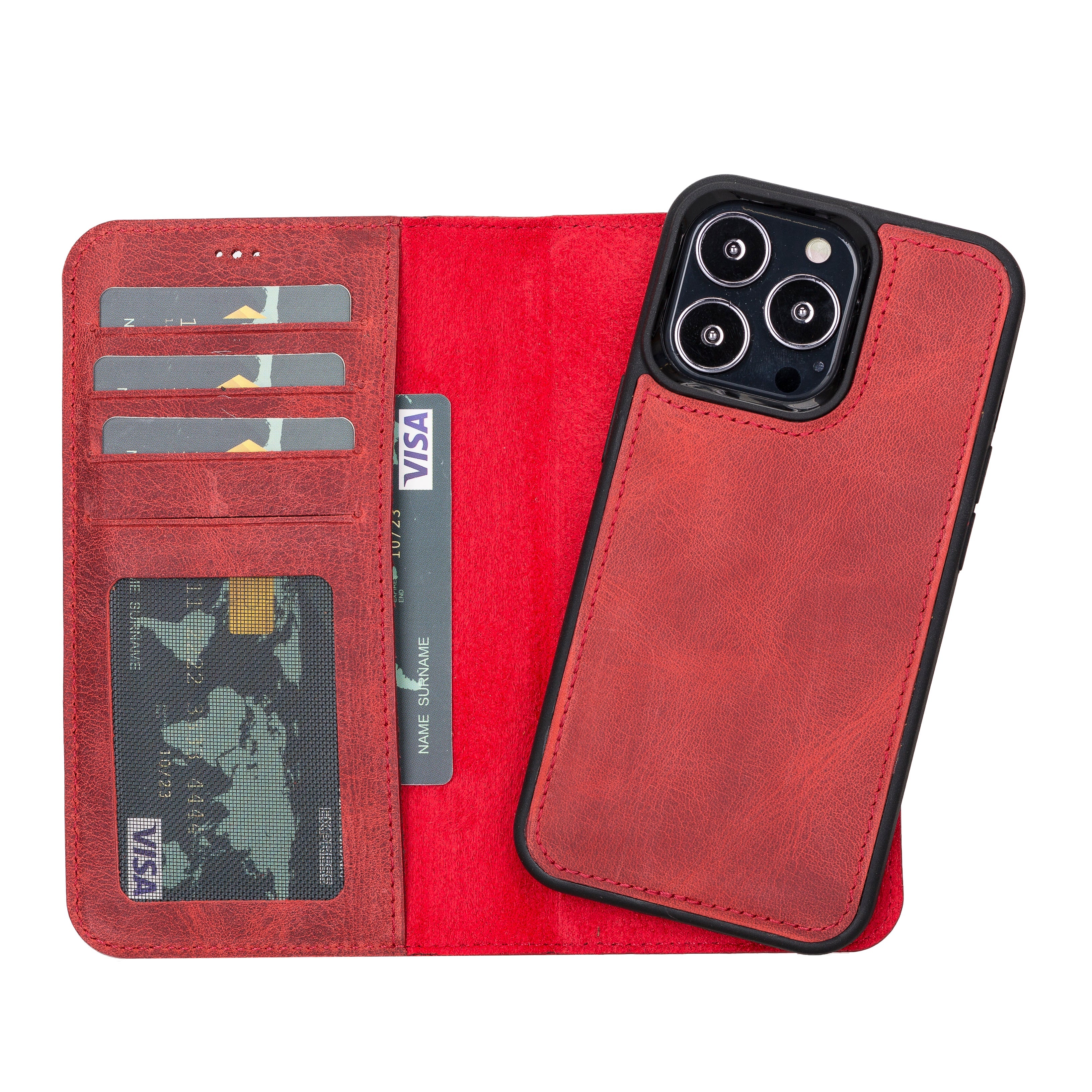 Liluri iPhone 13 Pro abnehmbare Leder-Brieftaschenhülle