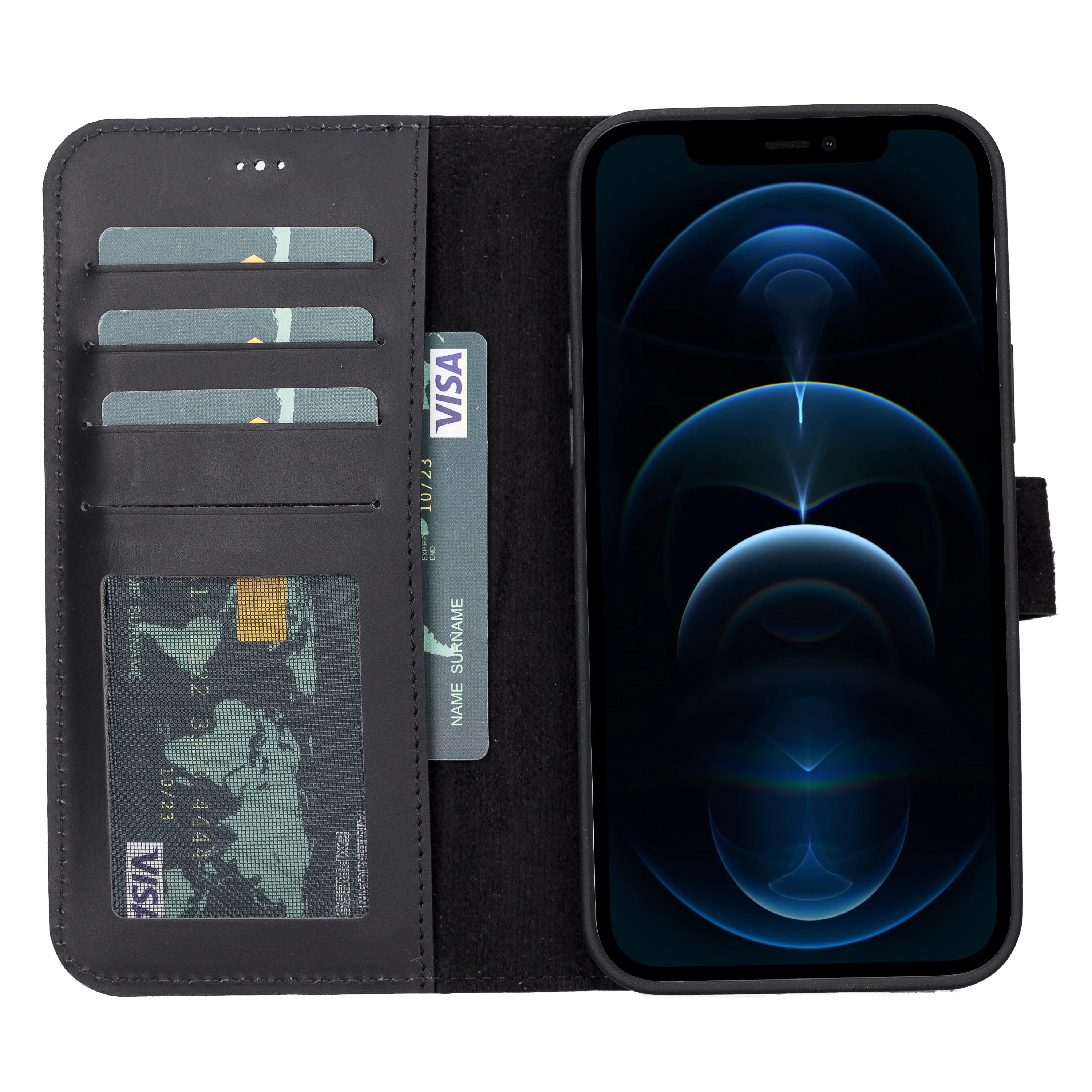 Liluri iPhone 13 Pro abnehmbare Leder-Brieftaschenhülle