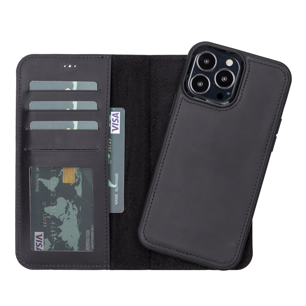 Liluri iPhone 13 Pro abnehmbare Leder-Brieftaschenhülle