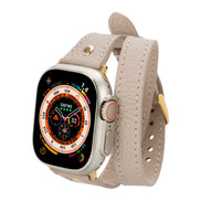 Leather Apple Watch Bands - DTS Double Tour Slim Hector Gold Trok Style F3