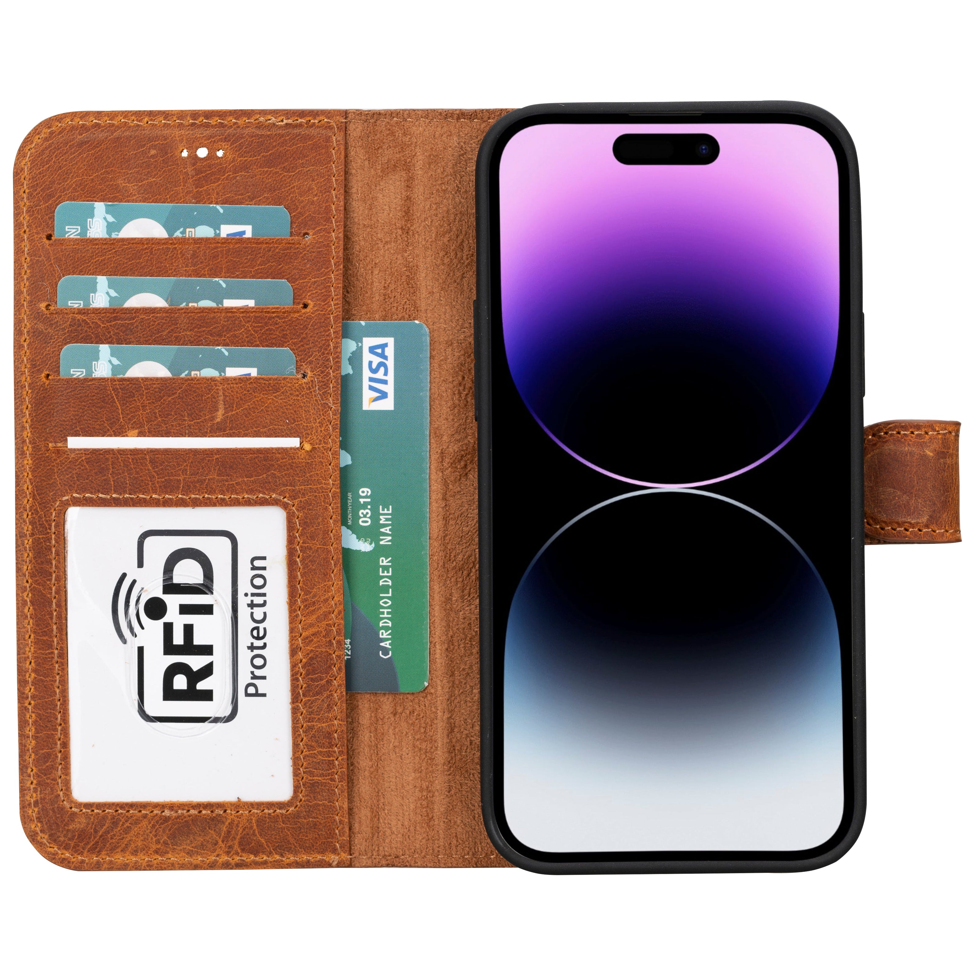 Magisches abnehmbares Echtlederetui