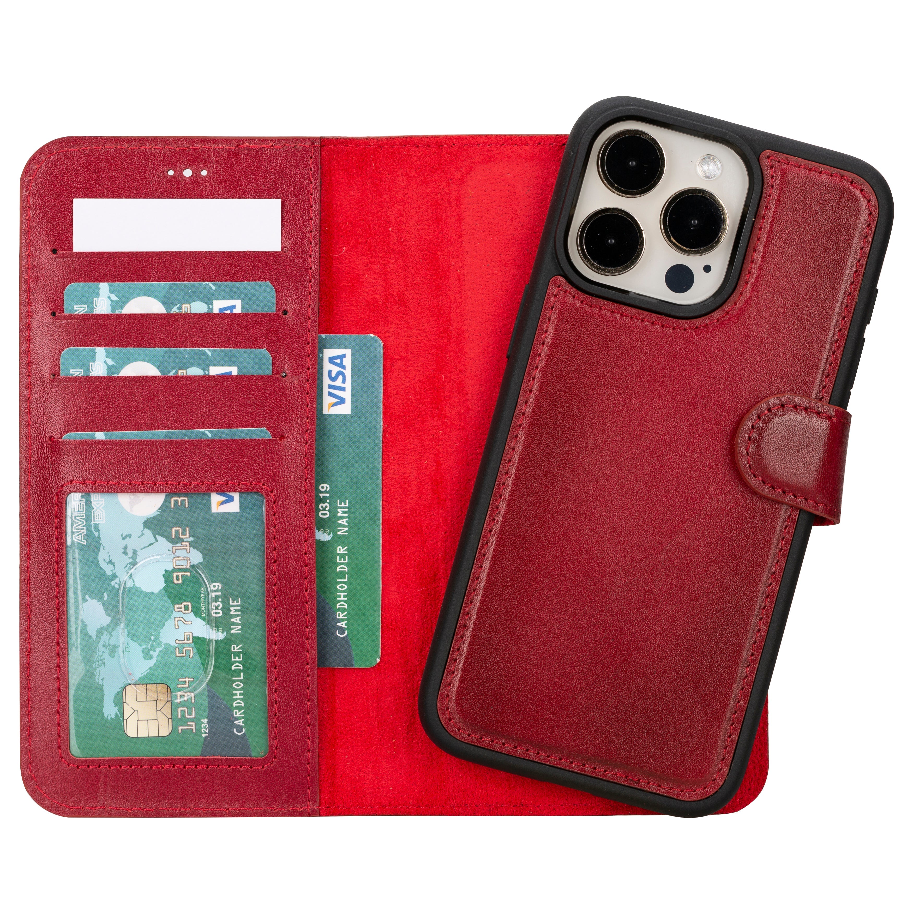 Genuine Leather Detachable  iphone 16 Case