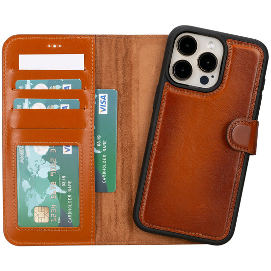 Genuine Leather Detachable  iphone 16 Case