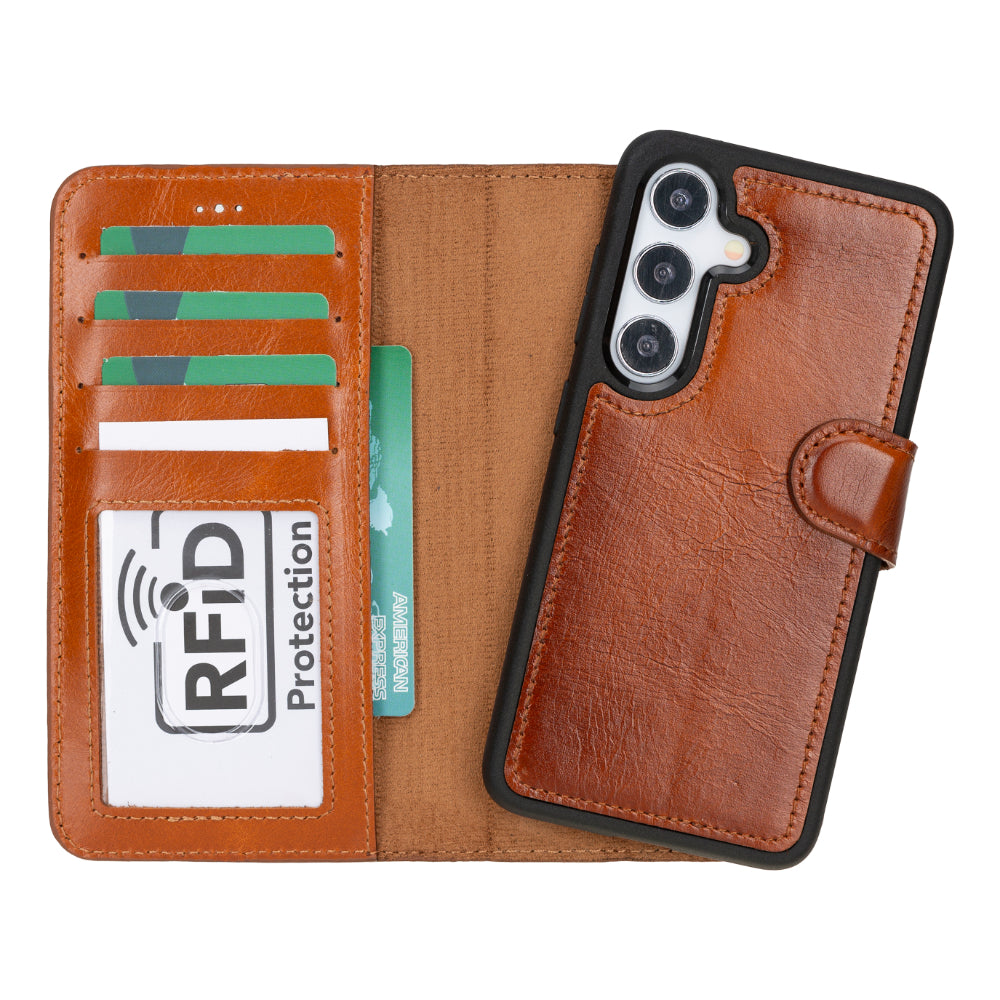Magische abnehmbare Leder-Brieftaschenhülle für Samsung Galaxy S25