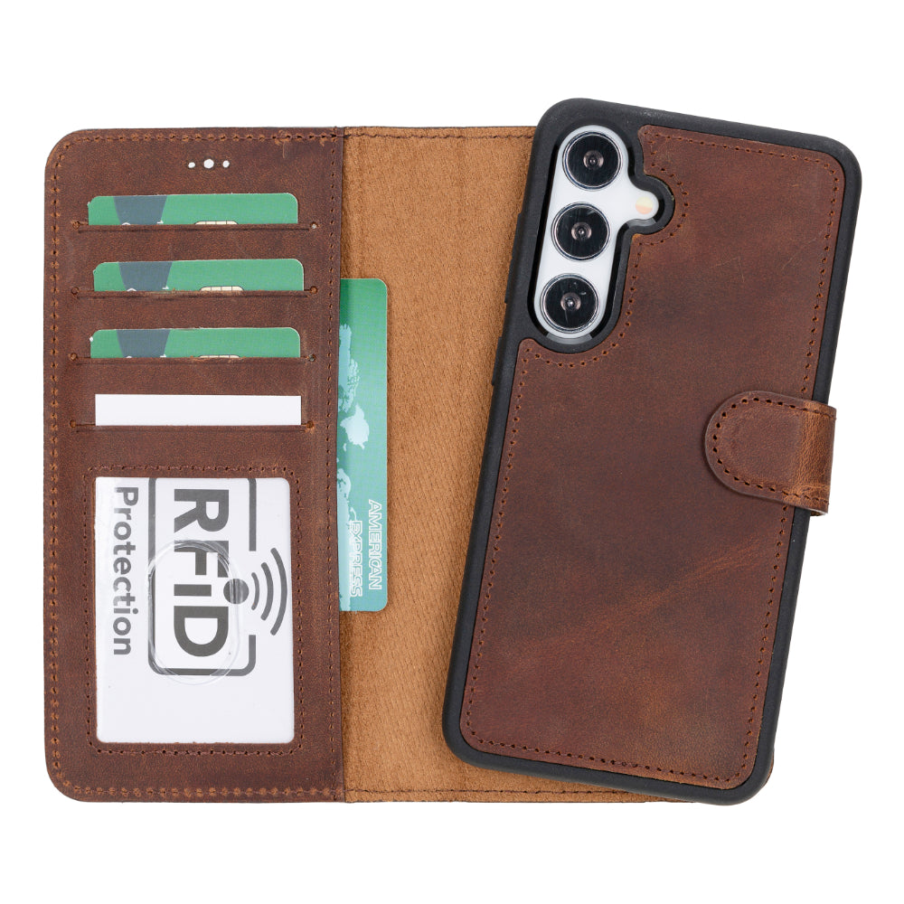 Magische abnehmbare Leder-Brieftaschenhülle für Samsung Galaxy S25