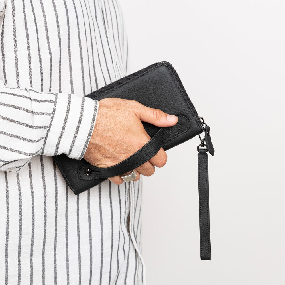 Aristo Genuine Leather Clutch Bag - Minimalist Wristlet Wallet & Pouch Bag