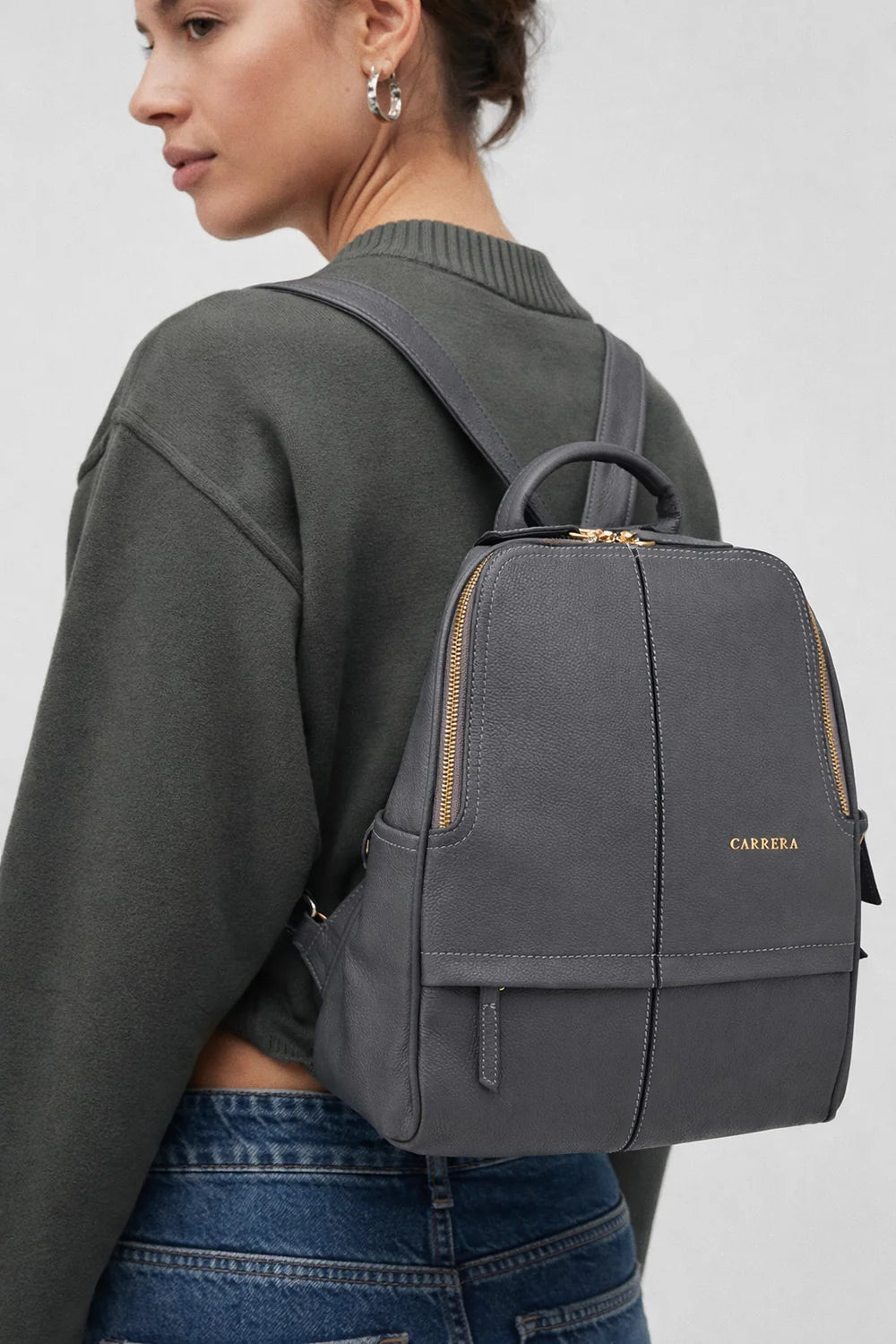 Carrera Elvina Genuine Leather Women's Backpack Bag