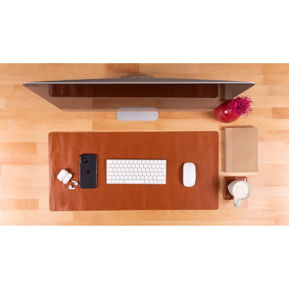Schreibtischunterlage aus echtem Leder, 37 x 80
