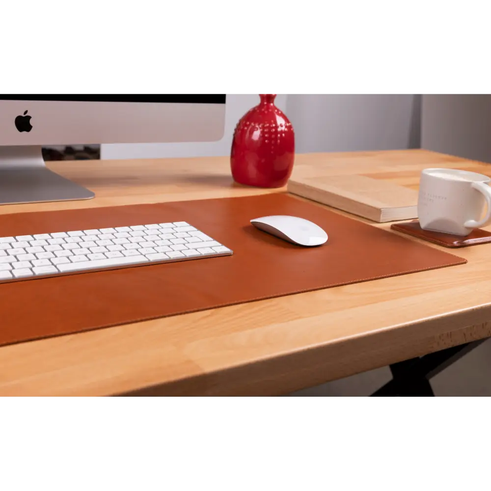 Schreibtischunterlage aus echtem Leder, 37 x 80