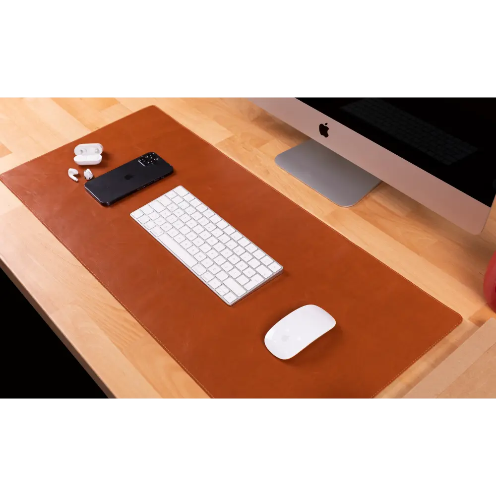 Schreibtischunterlage aus echtem Leder, 37 x 80