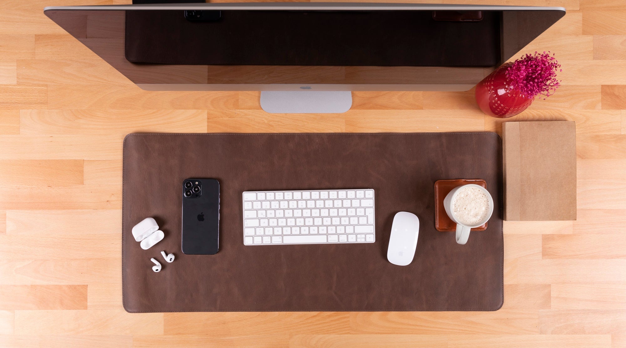 Genuine Leather Desk Mat 37x80
