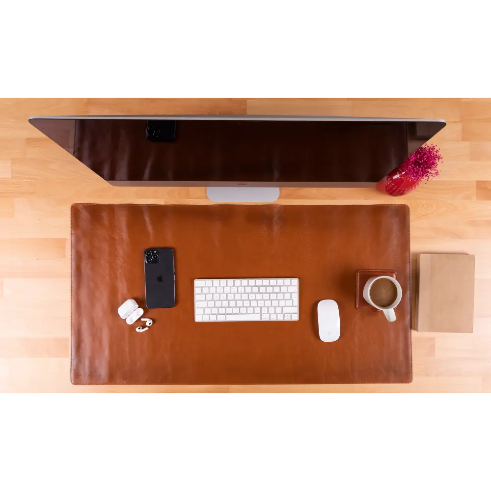 Genuine Leather Desk Mat 37x80