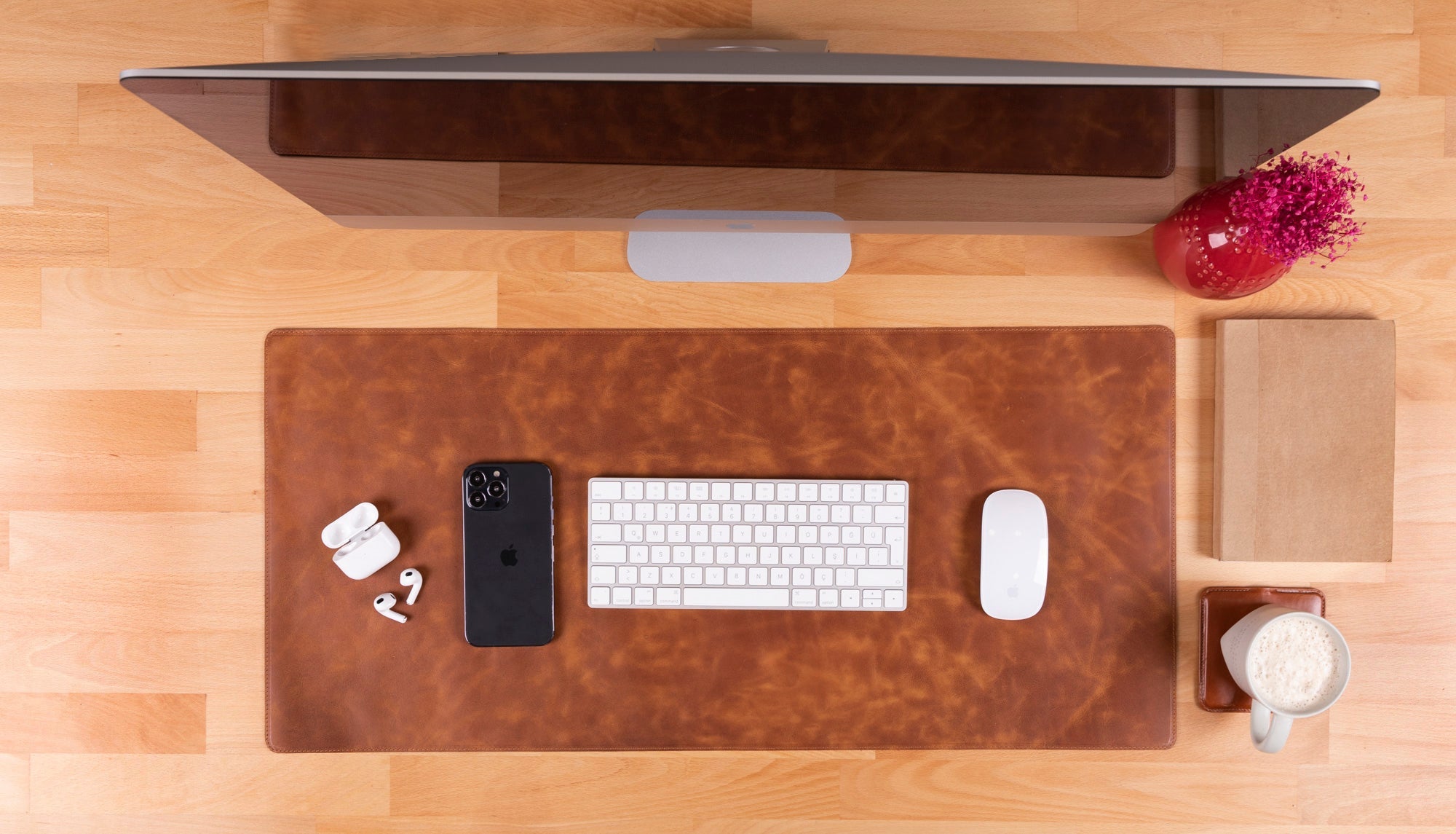 Genuine Leather Desk Mat 37x80