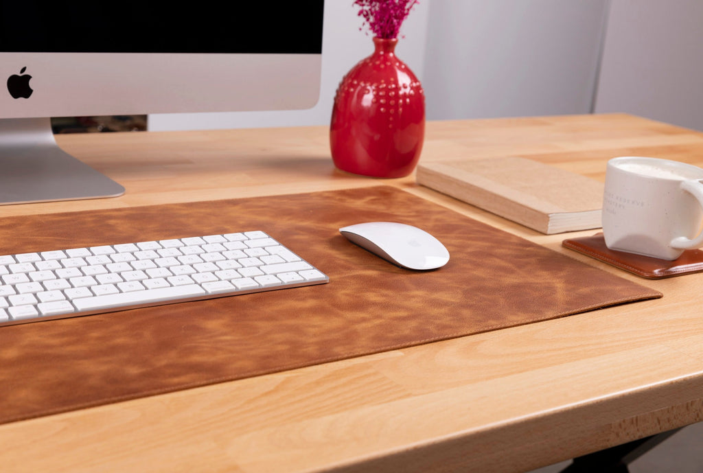 Genuine Leather Desk Mat 37x80