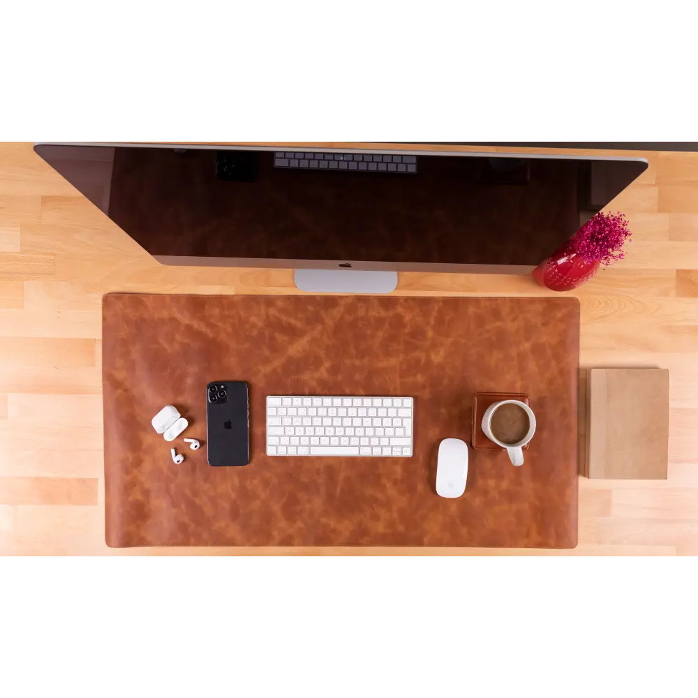 Genuine Leather Desk Mat 37x80