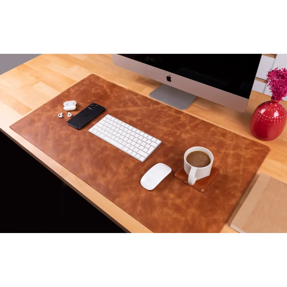 Genuine Leather Desk Mat 37x80