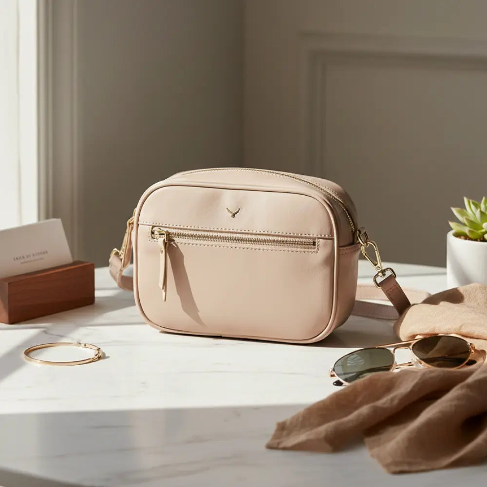 Smaragdgrüne Leder-Damentasche