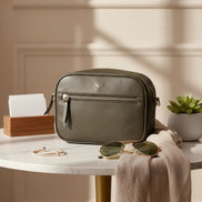 Smaragdgrüne Leder-Damentasche