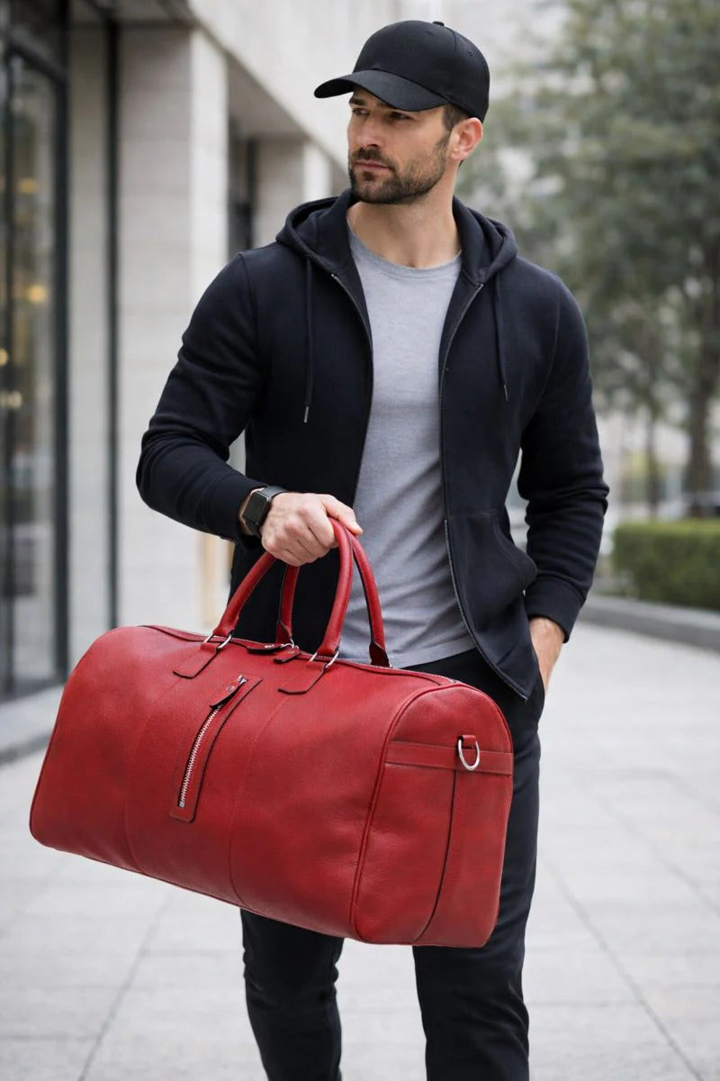 Dolly Handcrafted Leather Duffle Bag | Full Grain Leather Weekender Travel Bag