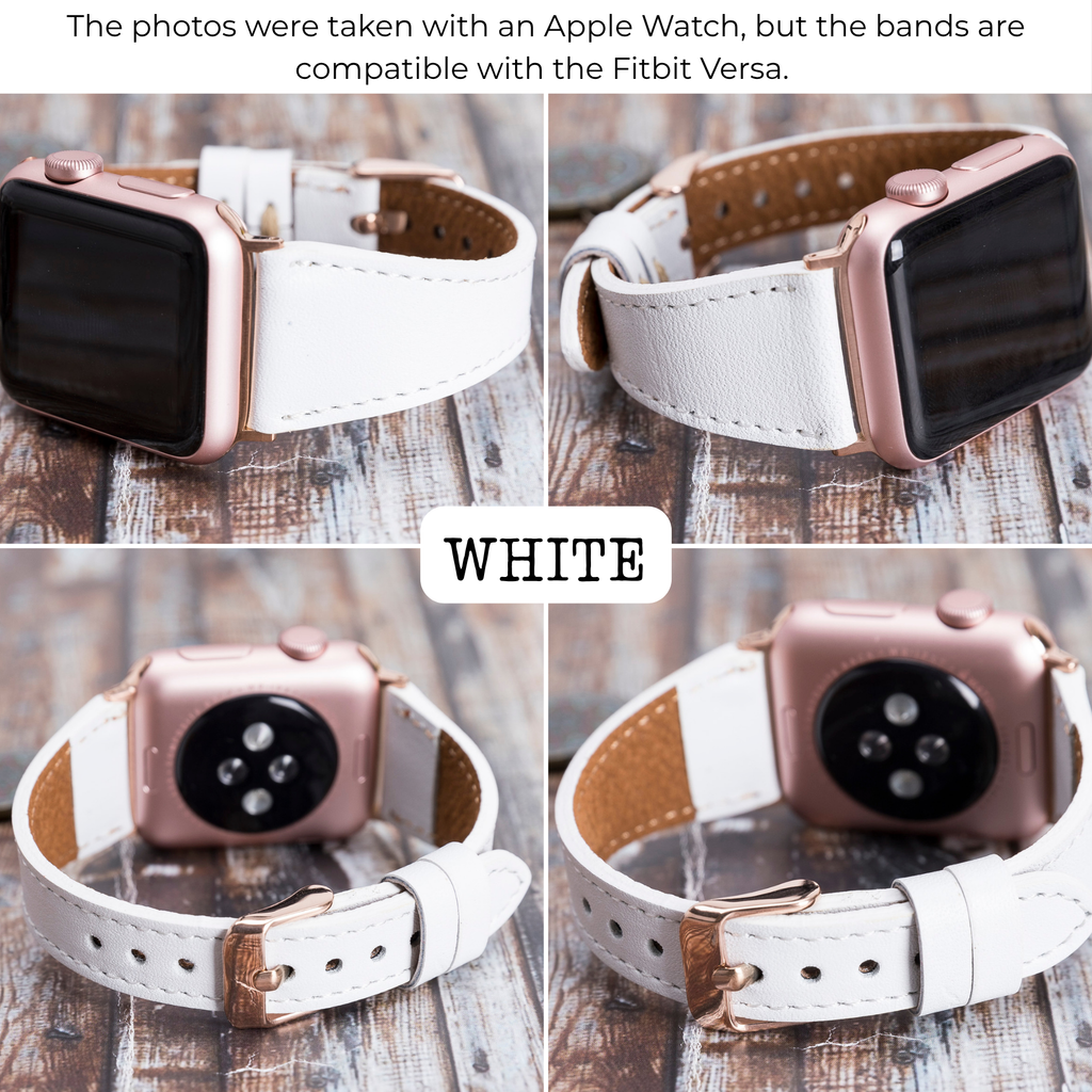 Schmale Lederarmbänder für Fitbit Versa Uhren