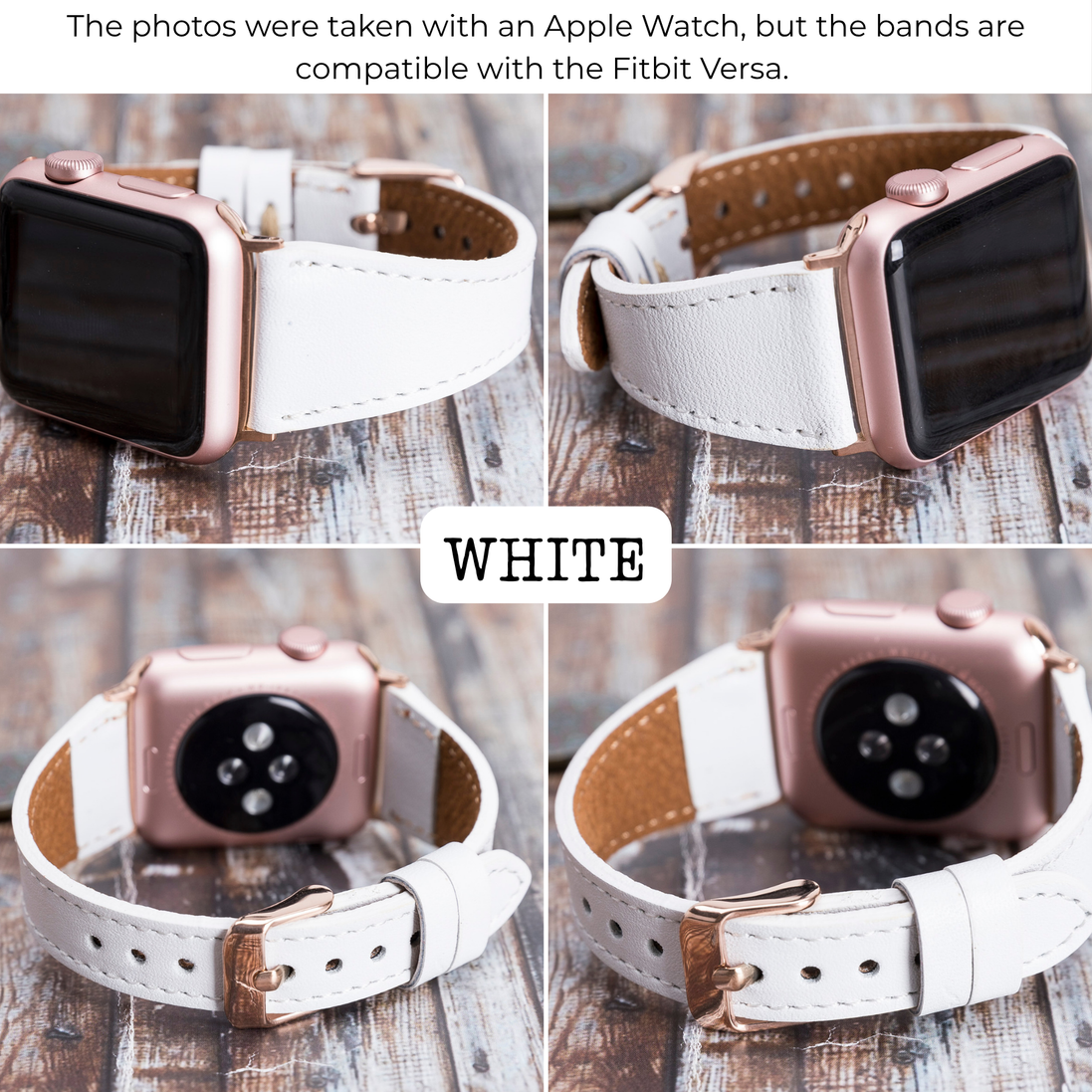 Schmale Lederarmbänder für Fitbit Versa Uhren