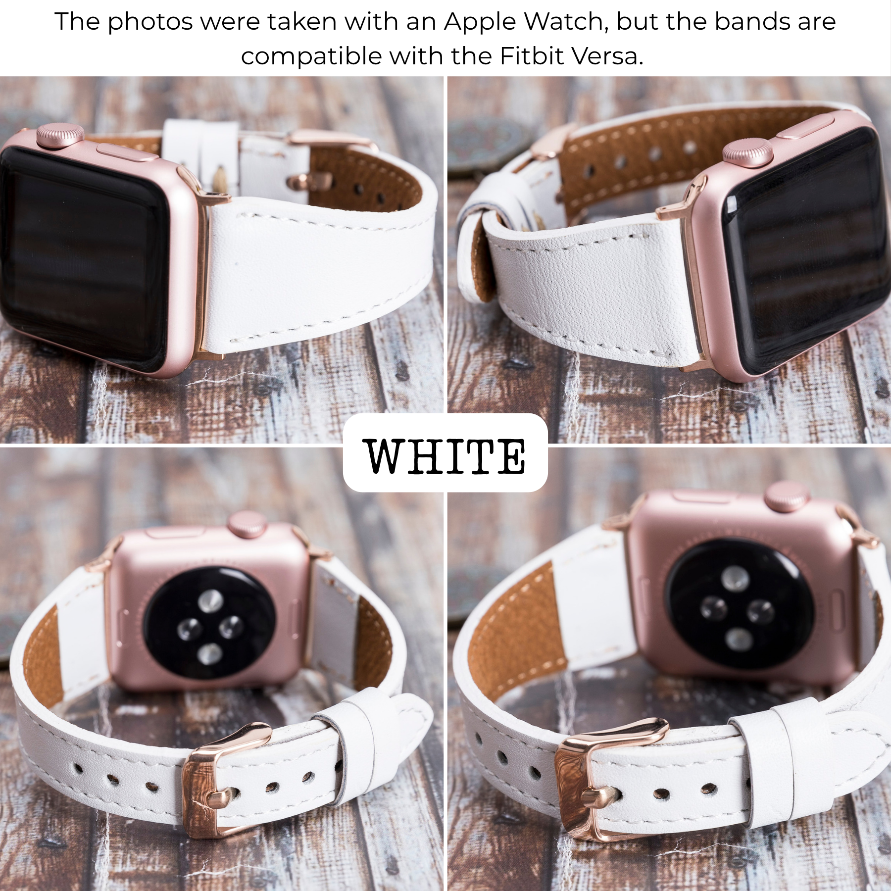 Schmale Lederarmbänder für Fitbit Versa Uhren