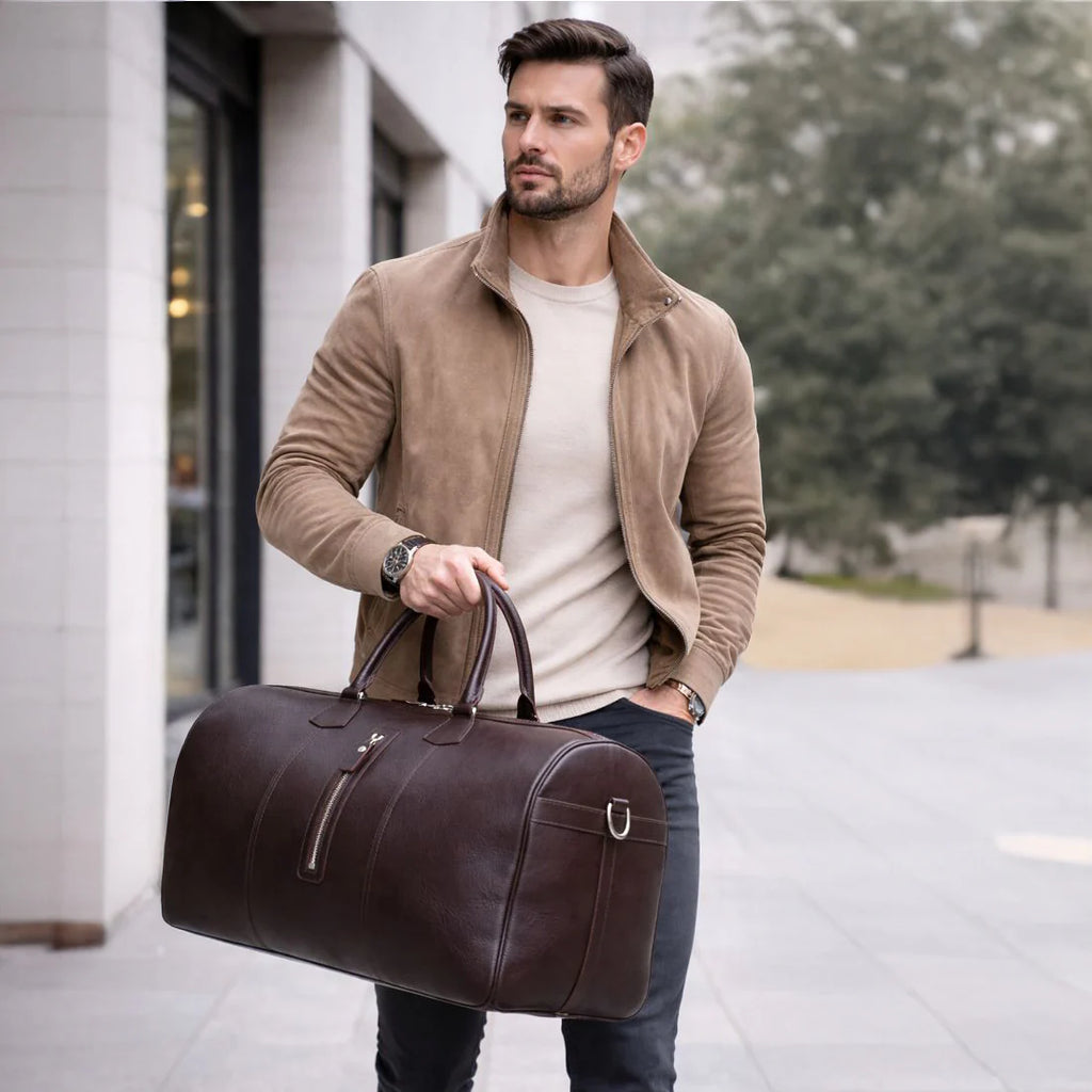 Dolly Handcrafted Leather Duffle Bag | Full Grain Leather Weekender Travel Bag