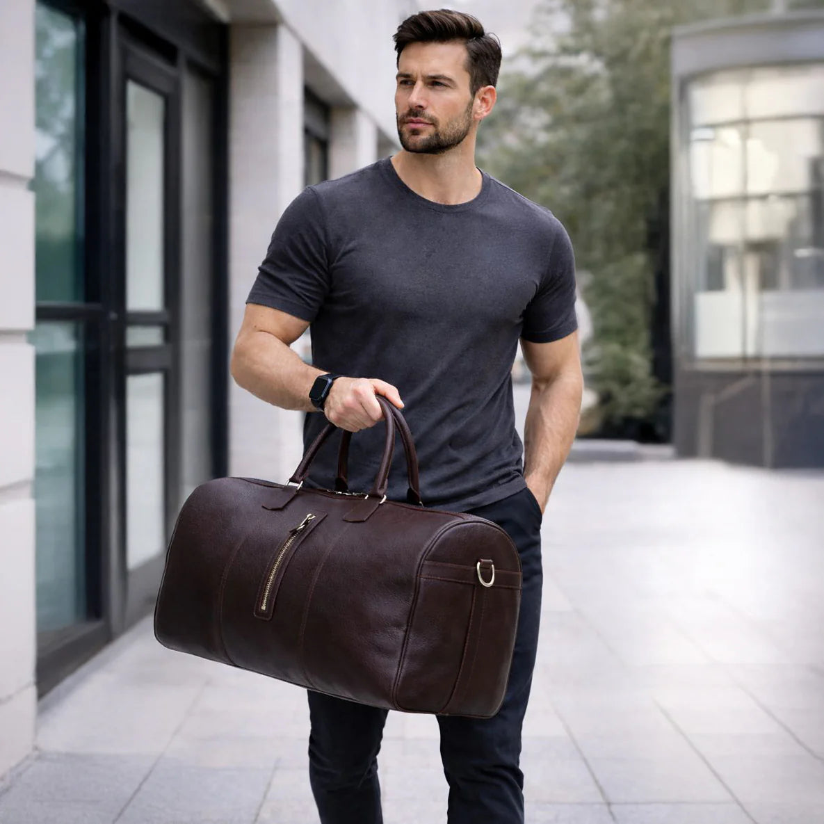 Dolly Handcrafted Leather Duffle Bag | Full Grain Leather Weekender Travel Bag