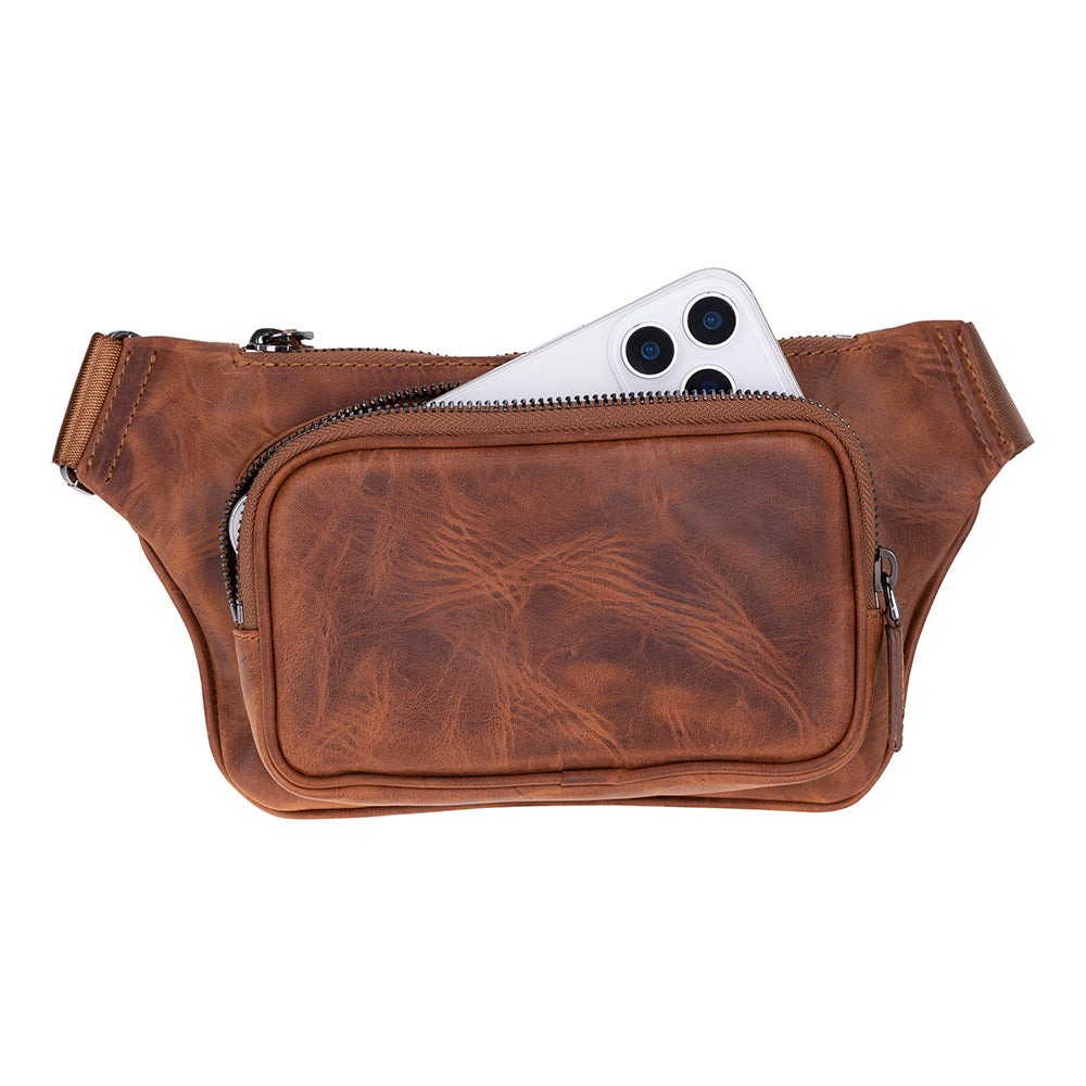 Apex Genuine Leather Belt Bag – Handmade Waist Bag for Men