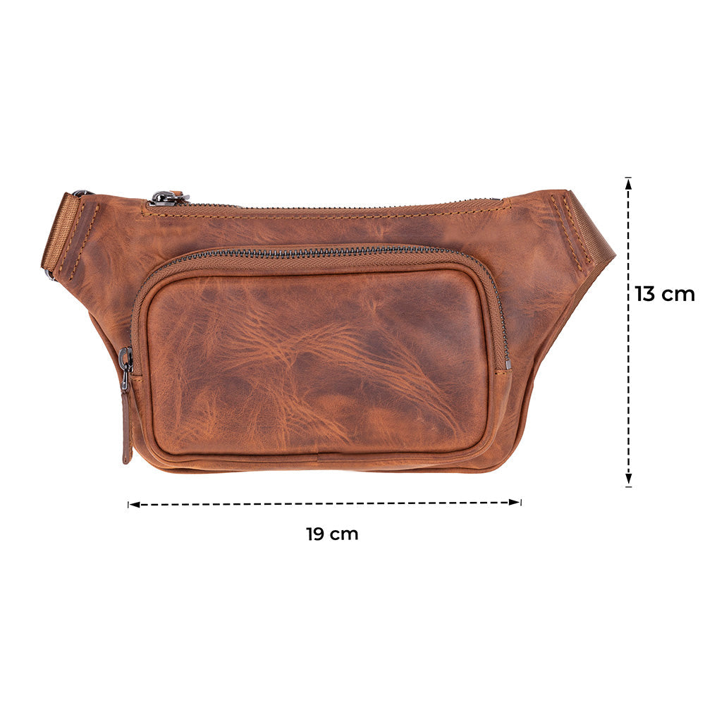 Apex Genuine Leather Belt Bag – Handmade Waist Bag for Men