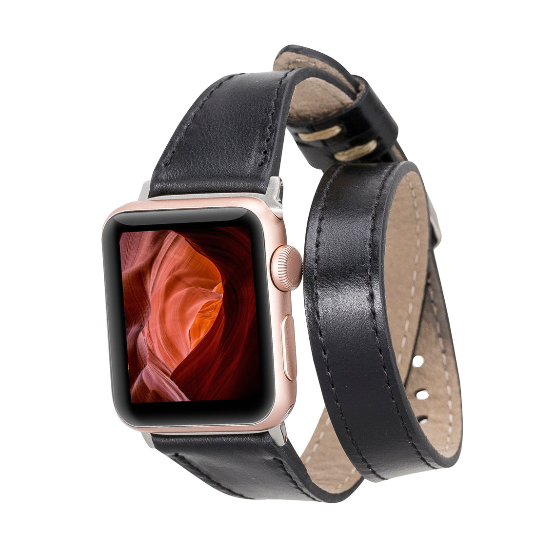 Doppelt gewickeltes Lederarmband für Apple Watch