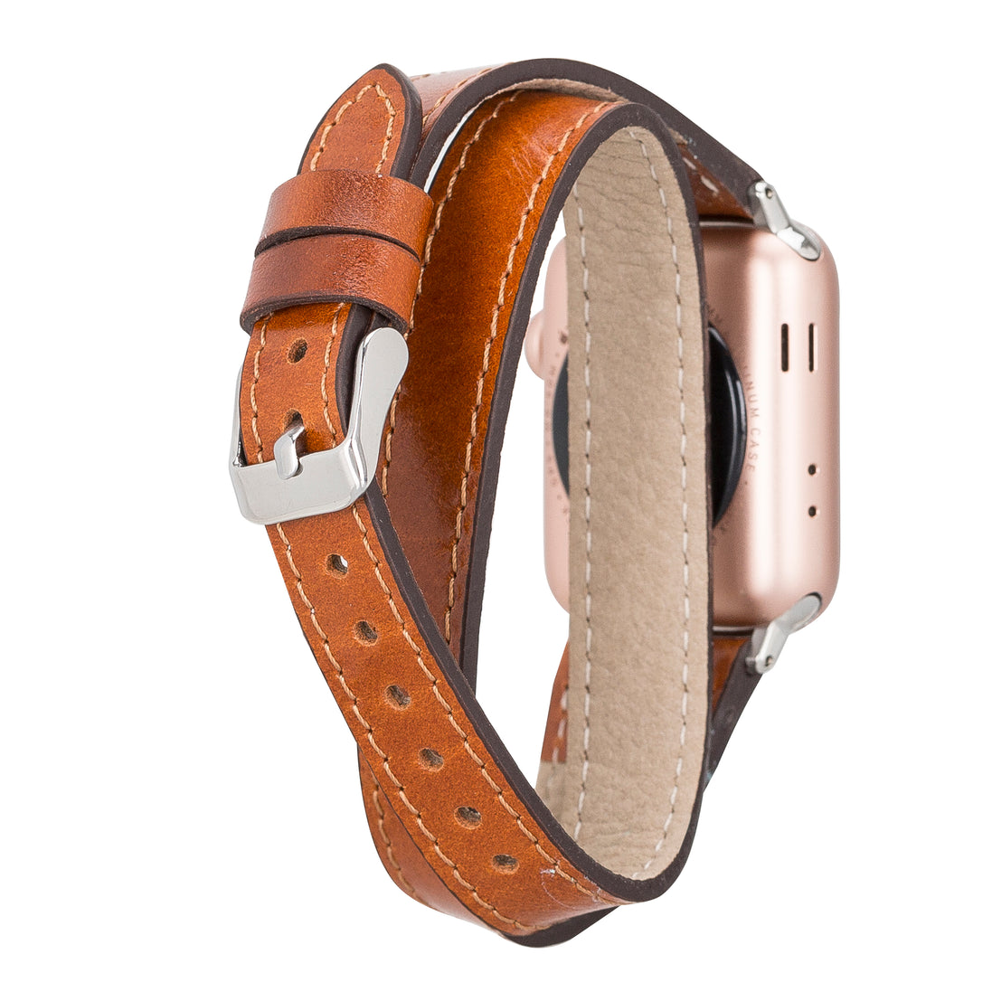 Doppelt gewickeltes Lederarmband für Apple Watch