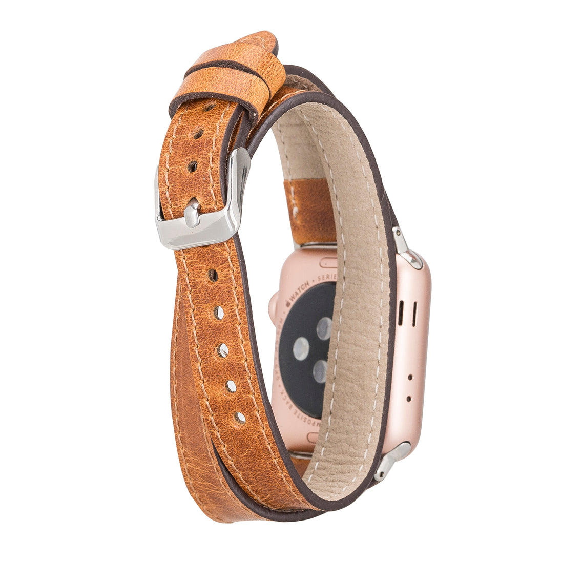 Doppelt gewickeltes Lederarmband für Apple Watch