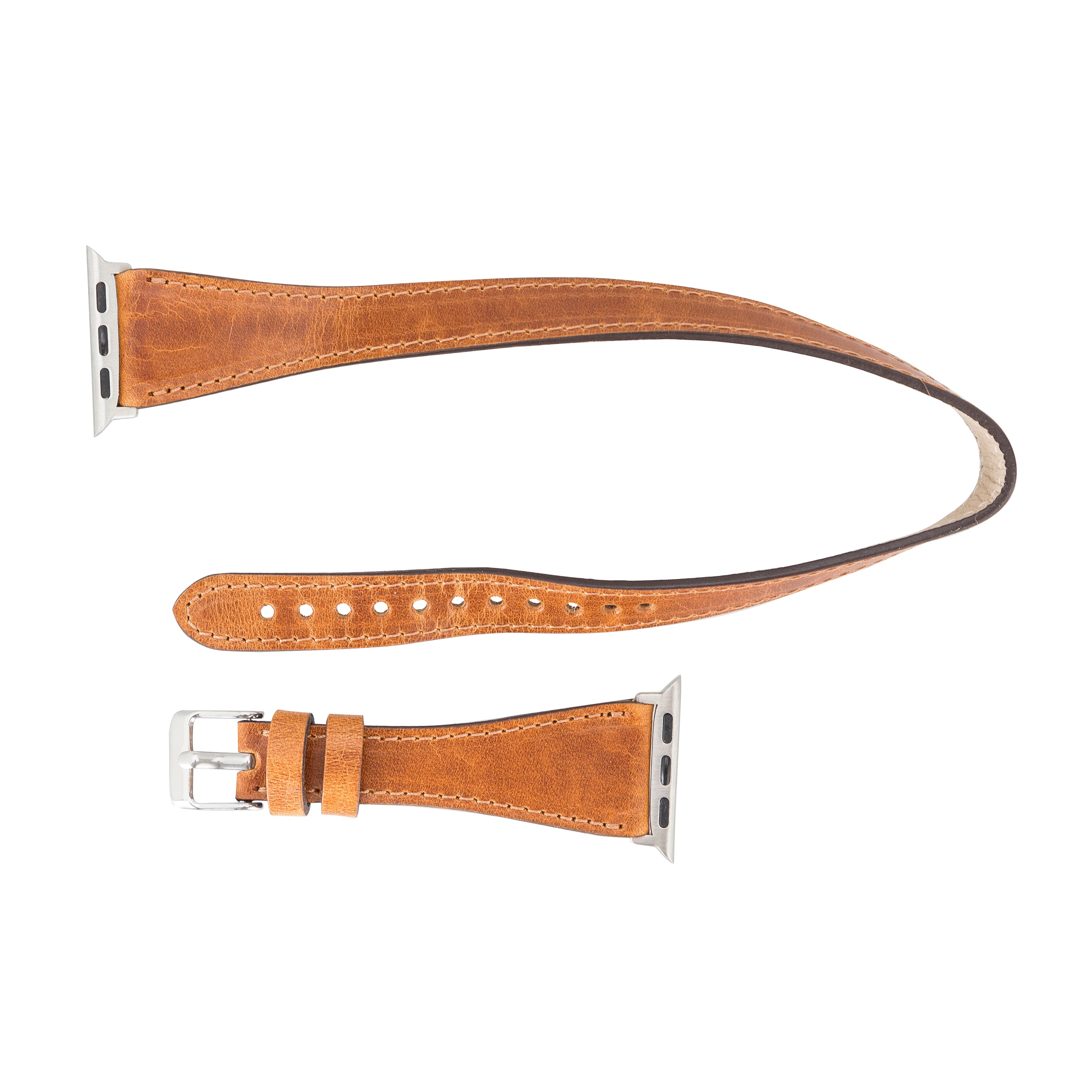 Doppelt gewickeltes Lederarmband für Apple Watch